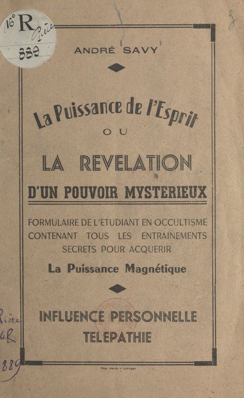 Couverture ebook de La puissance de l'esprit, de Andre Savy