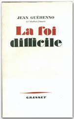Couverture ebook de La foi difficile, de Jean Guéhenno