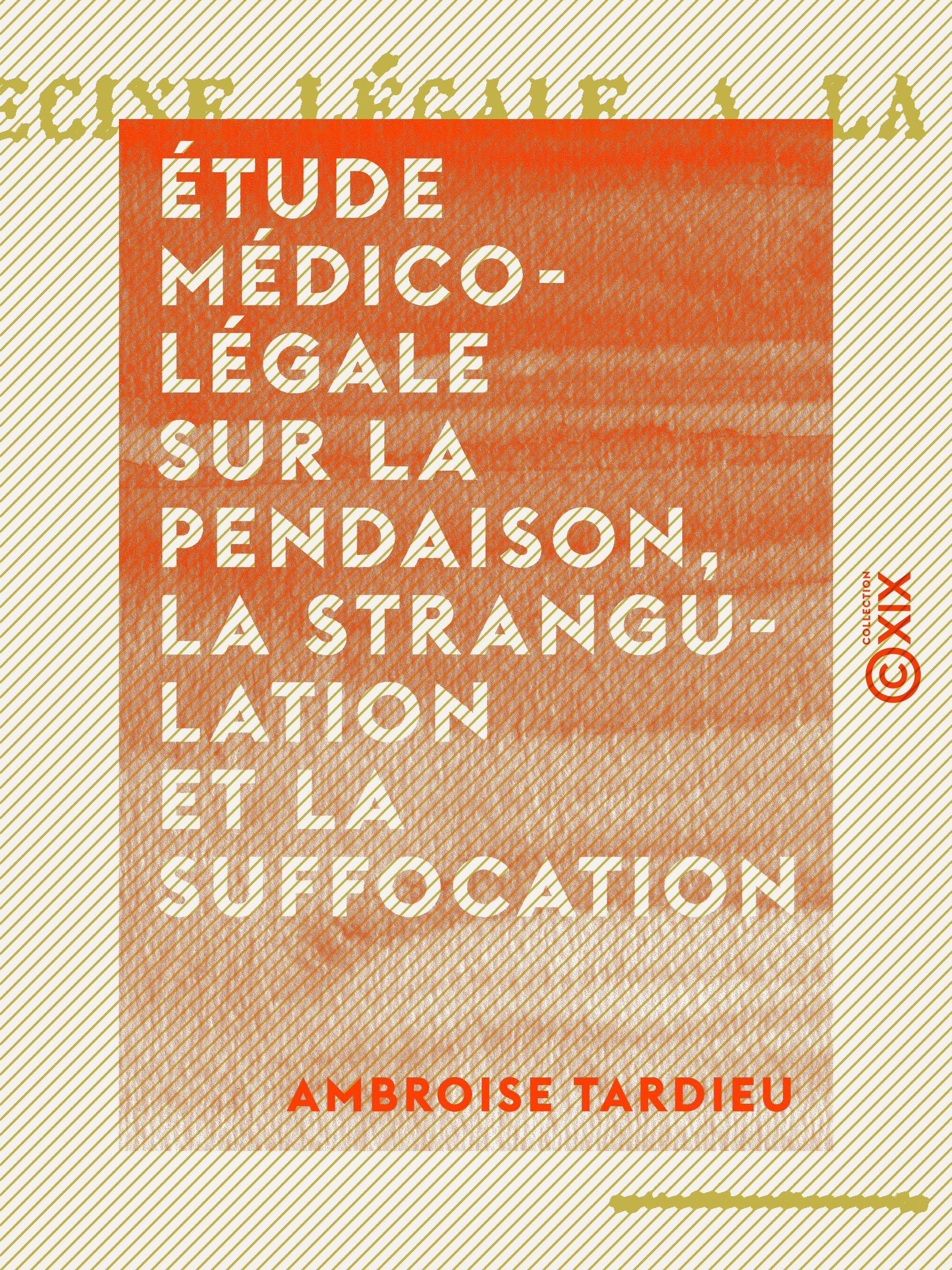 ebook cover of Étude médico-légale sur la pendaison, la strangulation et la suffocation, by Ambroise Tardieu