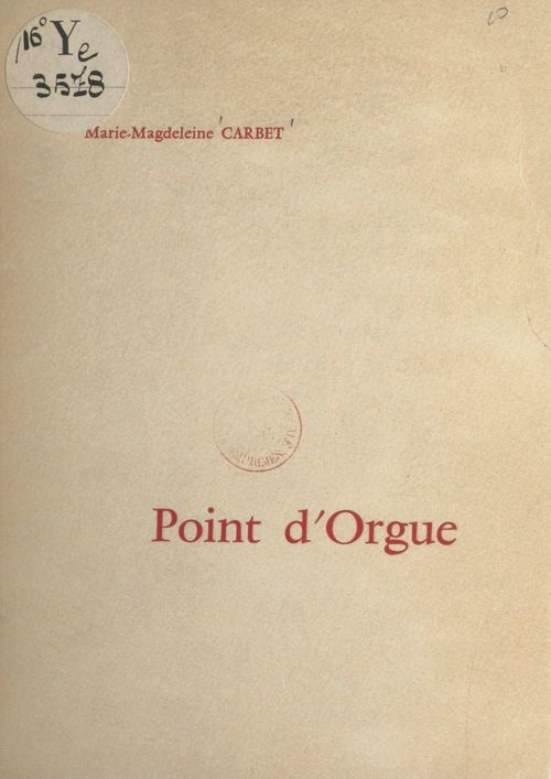 ebook cover of Point d'orgue, by Marie-Magdeleine Carbet