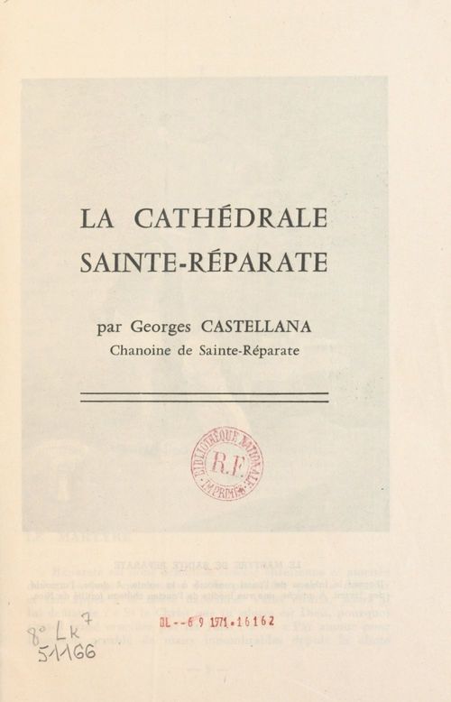 Couverture ebook de La cathédrale Sainte-Réparate, de Georges Castellana