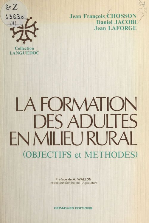 ebook cover of La Formation des adultes en milieu rural : Objectifs et méthodes, by Chosson