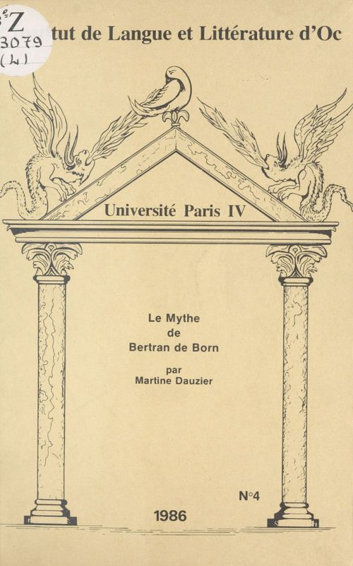 ebook cover of Le Mythe de Bertran de Born du Moyen Âge à nos jours, by Martine Dauzier