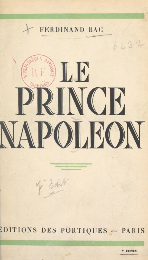 Couverture ebook de Le prince Napoléon, de Ferdinand Bac