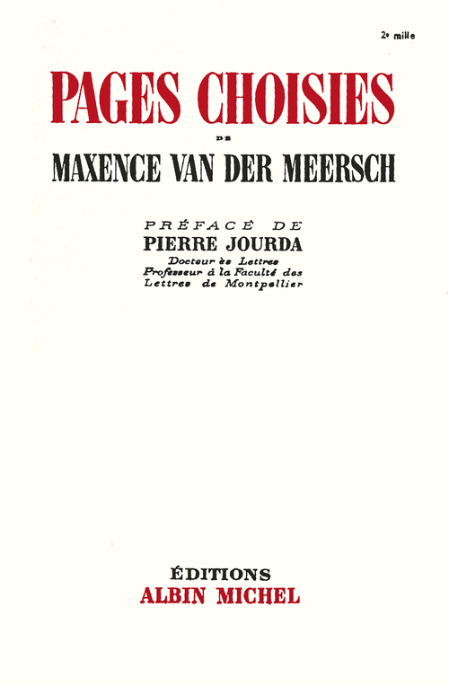 ebook cover of Pages choisies, by Maxence Van der meersch