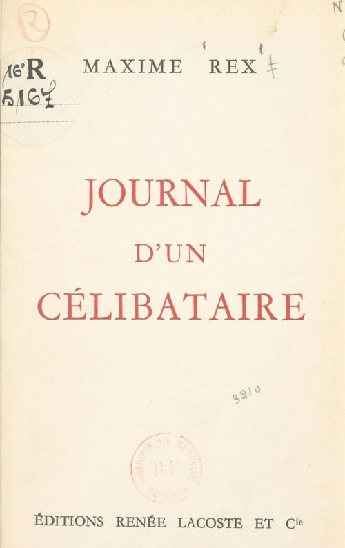ebook cover of Journal d'un célibataire, by Maxime Rex