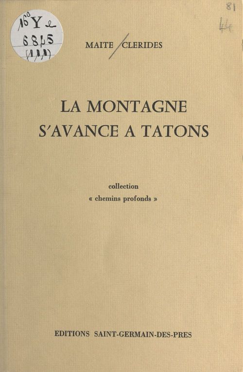 Couverture ebook de La montagne s'avance à tâtons, de Maite Clerides