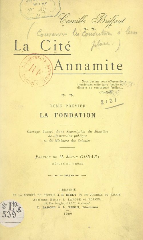 Couverture ebook de La cité annamite (1). La fondation, de Camille Briffaut