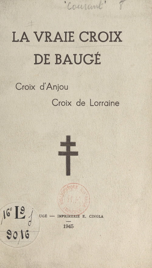 Couverture ebook de La vraie croix de Baugé, de L. Courant
