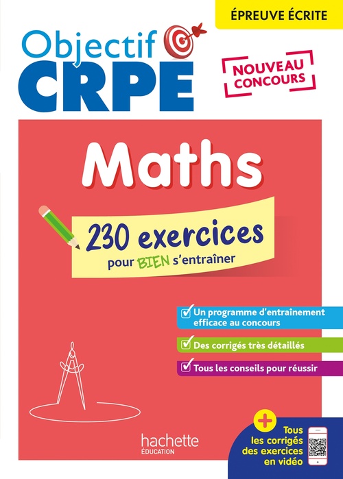 ebook cover of Objectif CRPE 2025 - Maths - 230 exercices pour bien s'entrainer - épreuve écrite d'admissibilité, by Erik Kermorvant