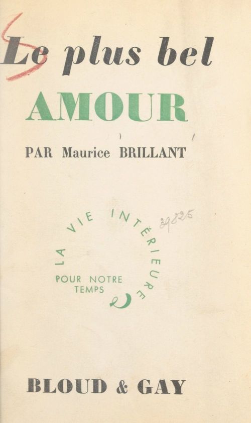 Couverture ebook de Le plus bel amour, de Maurice Brillant