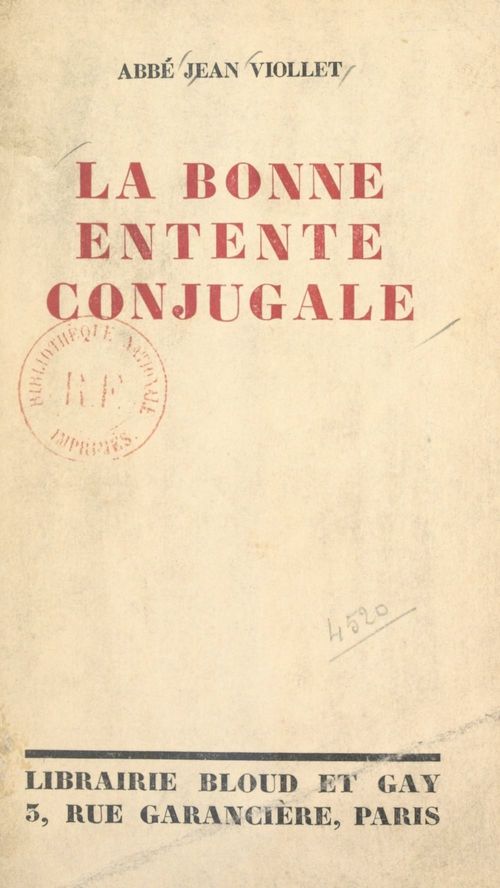 ebook cover of La bonne entente conjugale, by Jean Viollet