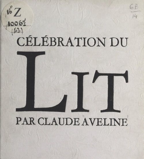 Couverture ebook de Célébration du lit, de Claude Aveline