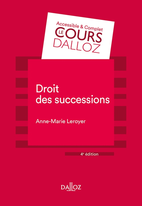 ebook cover of Droit des successions. 4e éd., by Anne-Marie Leroyer
