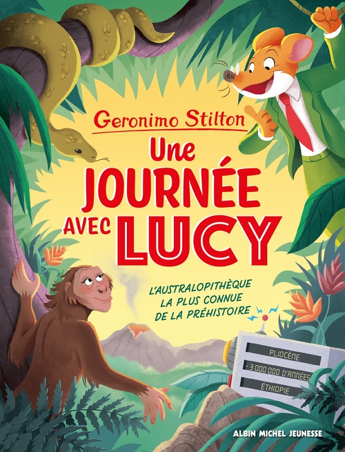 Couverture ebook de Une journée avec Lucy - L´Australopithèque la plus connue de la préhistoire, de Geronimo Stilton