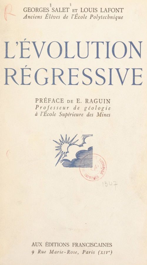 ebook cover of L'évolution régressive, by Georges Salet, Louis Lafont