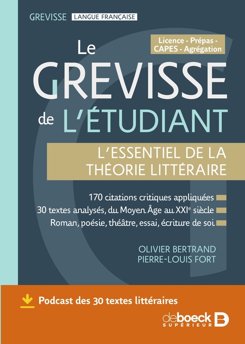 ebook cover of Le Grevisse de l´étudiant - L´essentiel de la théorie littéraire, by Olivier Bertrand, Pierre-Louis Fort