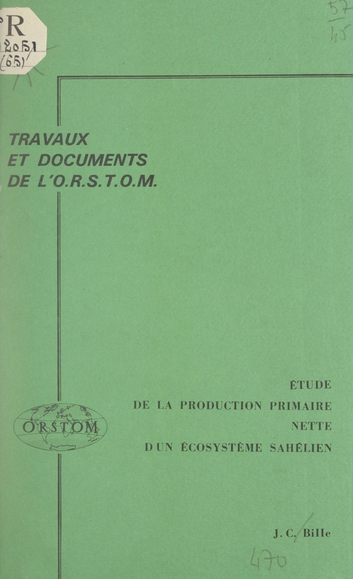 ebook cover of Étude de la production primaire nette d'un écosystème sahélien, by Jean-Claude Bille