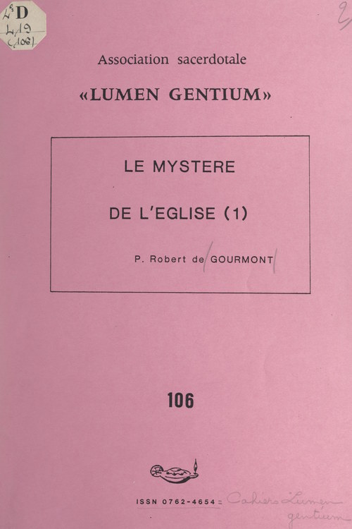 Couverture ebook de Le mystère de l'Église (1), de Robert De Gourmont
