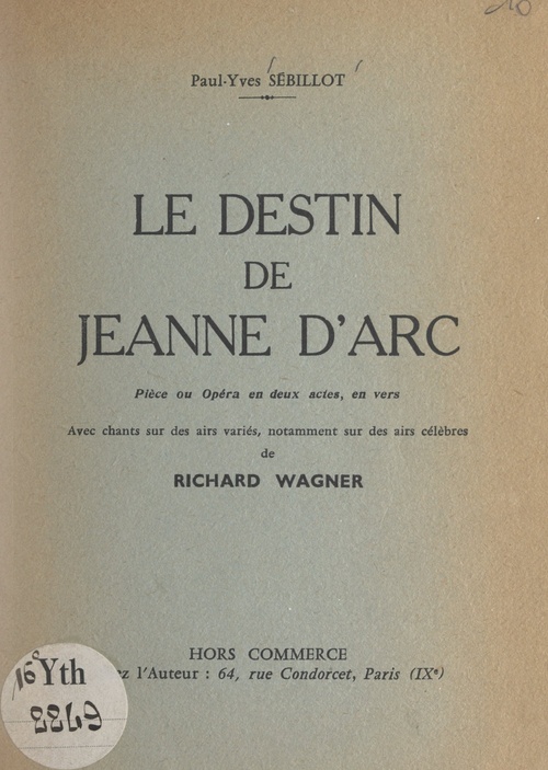Couverture ebook de Le destin de Jeanne d'Arc, de Paul-Yves Sebillot