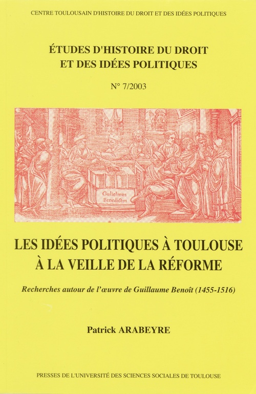 Couverture ebook de Les idées politiques à Toulouse à la veille de la Réforme, de Patrick Arabeyre