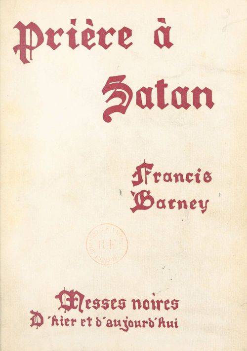 ebook cover of Prière à Satan, by Francis Barney