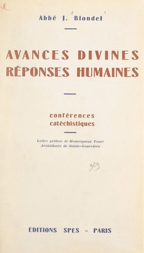 ebook cover of Avances divines, réponses humaines, by Jacques Blondel