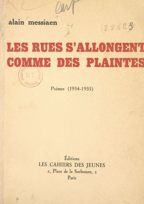 Couverture ebook de Les rues s'allongent comme des plaintes, de Alain Messiaen