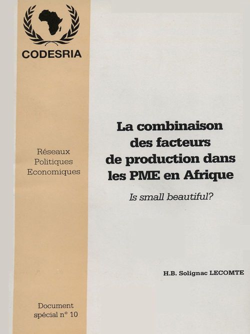 Couverture ebook de La combinaison des facteurs de production dans les PME en Afrique, de H.B. Solignac Lecomte