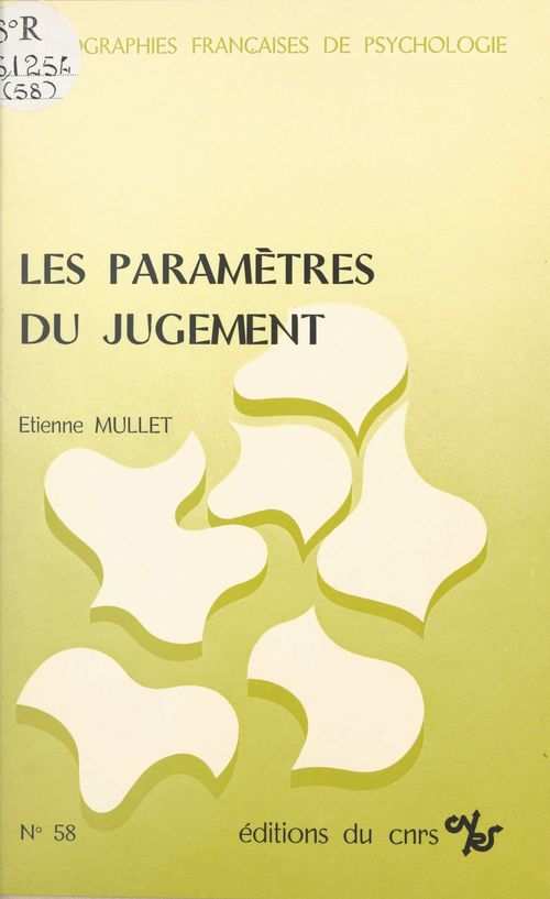 Couverture ebook de Les paramètres du jugement, de Etienne Mullet