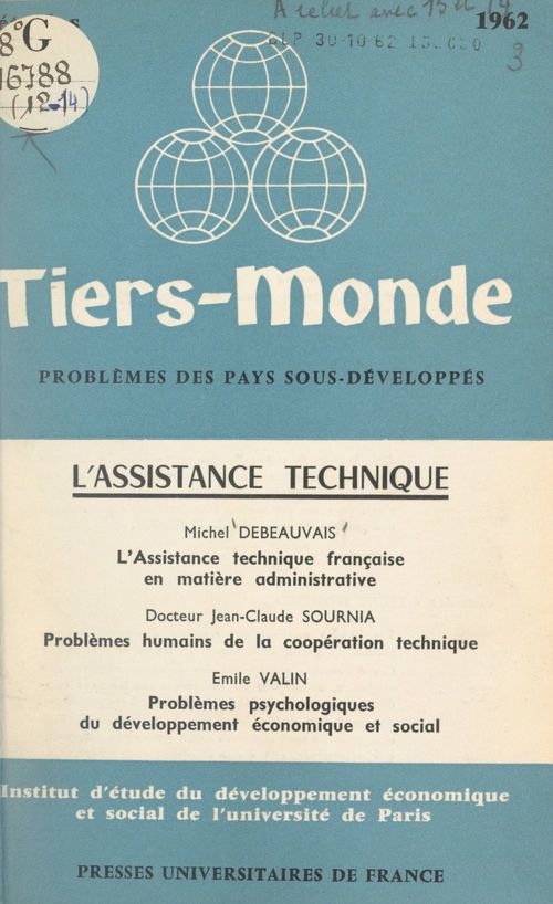 Couverture ebook de L'assistance technique : l'assistance technique française en matière administrative, de Jean-Claude Sournia, Michel Debeauvais