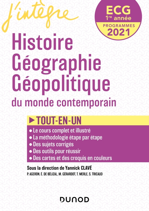 ebook cover of ECG 1re année Histoire Géographie Géopolitique - 2021 - Tout-en-un, by Yannick Clavé, Thomas Merle, Mylene Peron, Sabrina Tricaud