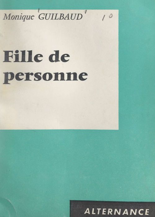 ebook cover of Fille de personne, by Monique Guilbaud