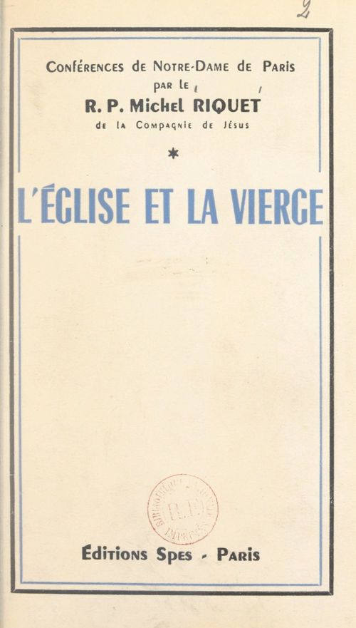 Couverture ebook de L'Église et la Vierge, de Michel Riquet