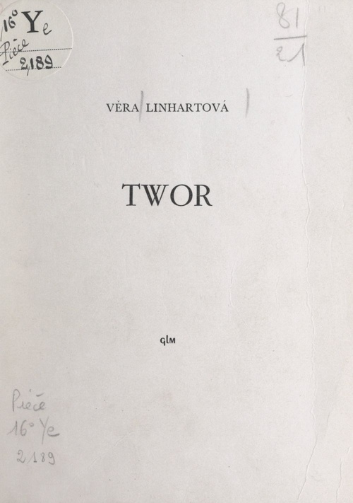 ebook cover of Twor, by Vera Linhartova
