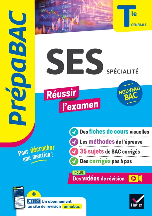 ebook cover of Prépabac Réussir l'examen - SES Tle générale (spécialité) - Bac 2027, by Séverine Bachelerie-Marteau, Sylvie Godineau, Sylvain Leder, Céline Le Feuvre, Denis Martin, François Porphire, Franck R