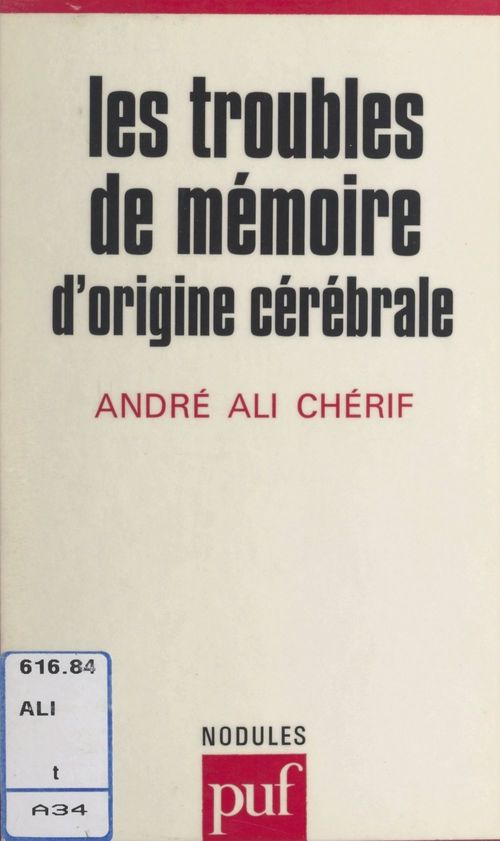 ebook cover of Les troubles de mémoire d'origine cérébrale, by André Ali chérif