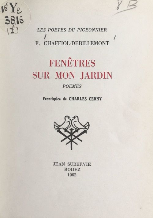 ebook cover of Fenêtres sur mon jardin, by Fernand Chaffiol-Debillemont