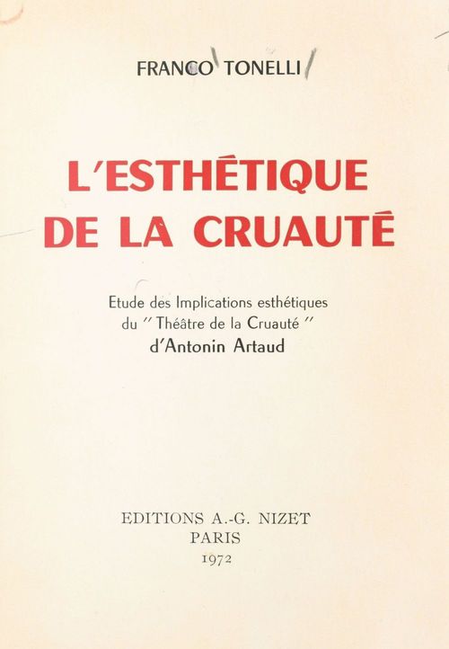 Couverture ebook de L'esthétique de la cruauté, de Franco Tonelli