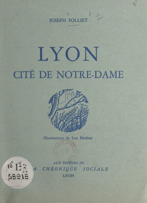 Couverture ebook de Lyon, de Joseph Folliet