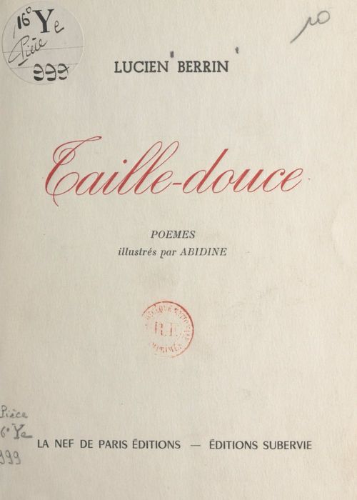 Couverture ebook de Taille-douce, de Lucien Berrin