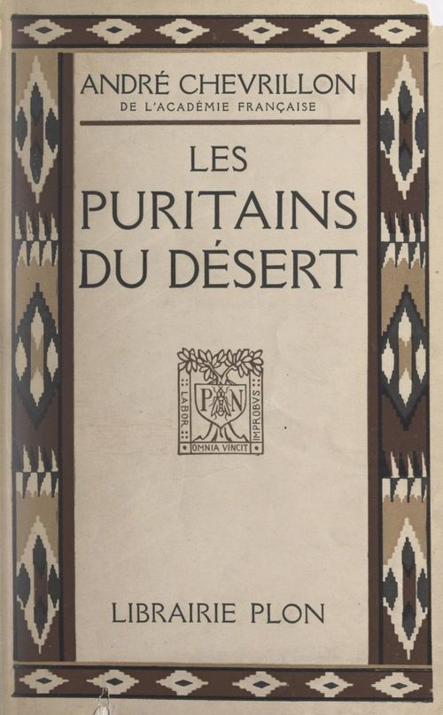 ebook cover of Les puritains du désert, by André Chevrillon