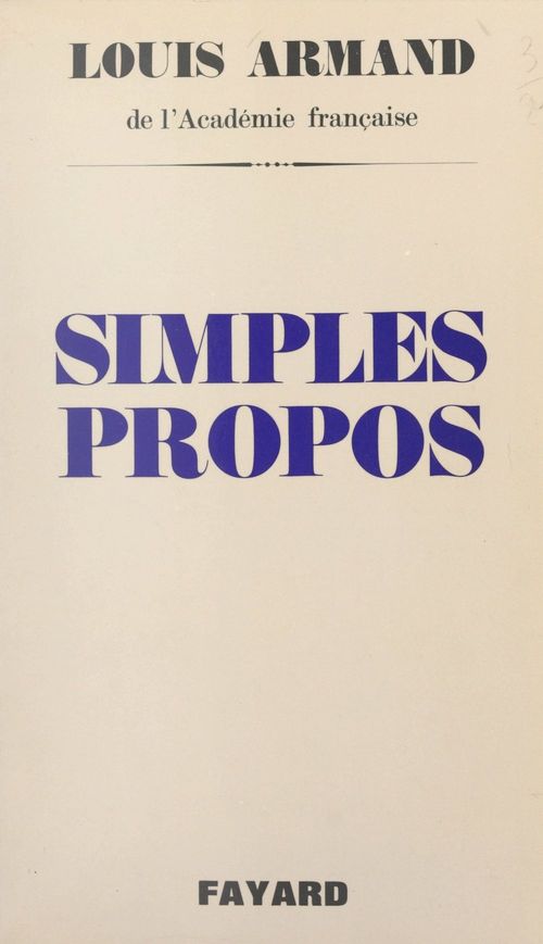 Couverture ebook de Simples propos, de Louis Armand