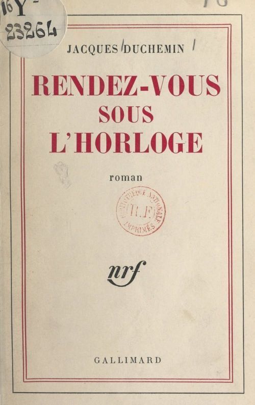 Couverture ebook de Rendez-vous sous l'horloge, de Jacques Duchemin