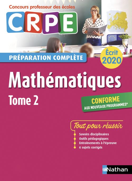 Couverture ebook de Mathématiques - Tome 2 - Ecrit 2020 - Préparation complète - CRPE, de Saïd Chermak, Daniel Motteau