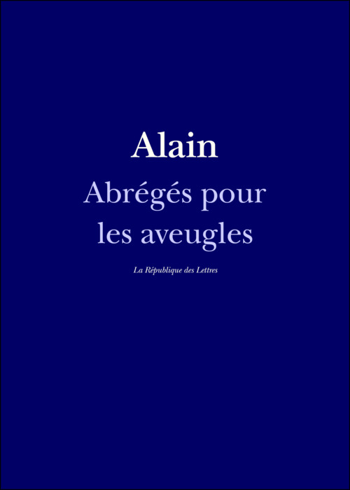 Couverture ebook de Abrégés pour les aveugles, de Alain