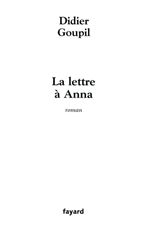 Couverture ebook de La lettre à Anna, de Didier Goupil