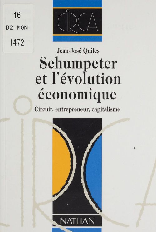 Couverture ebook de Schumpeter et l'évolution économique, de Quilles