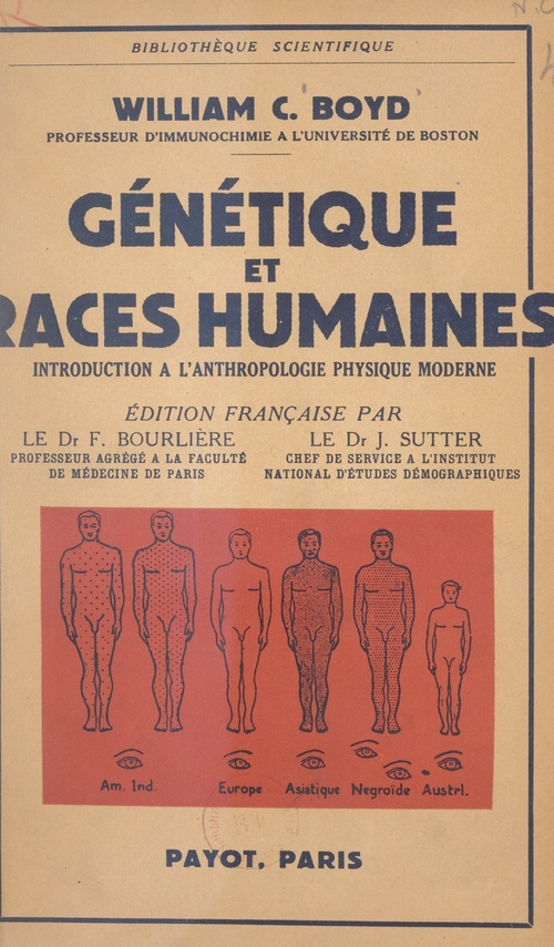 Couverture ebook de Génétique et races humaines, de William C. Boyd