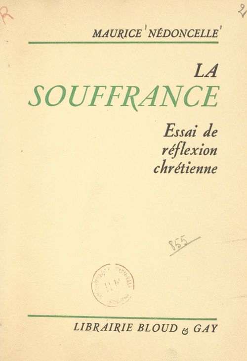 Couverture ebook de La souffrance, de Maurice Nedoncelle